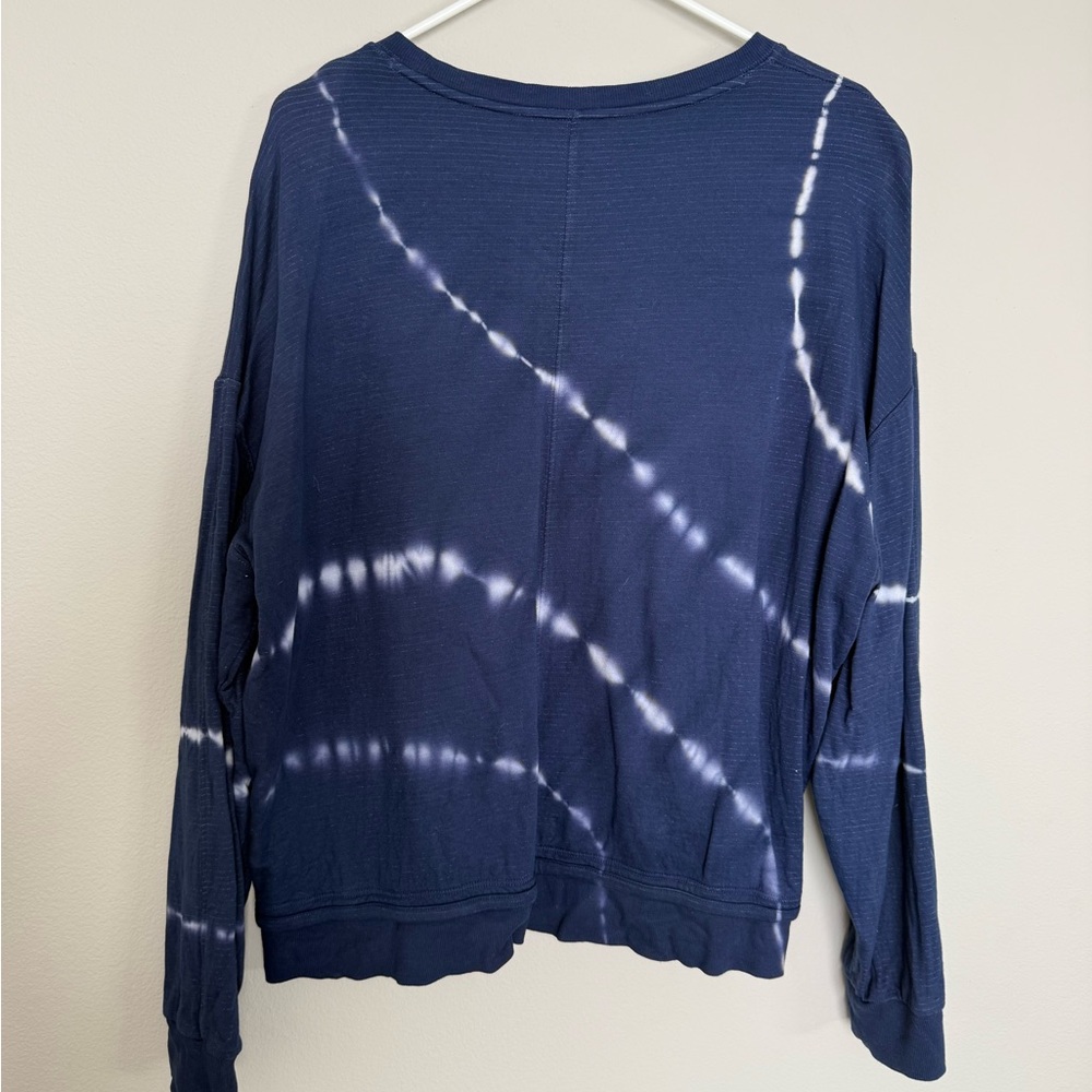 Athleta Women's Navy Tie-Dye Top LT - Picture 2 of 4